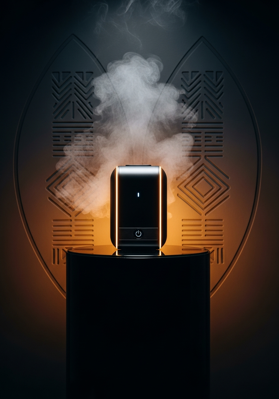 Studio product photograph with dramatic rim lighting